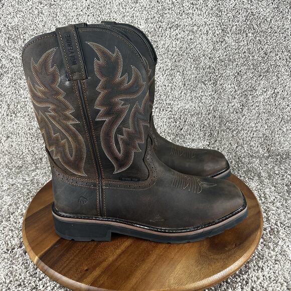 Wolverine Men’s 11.5 Rancher Square-Toe Steel-Toe Wellington Work Boots Leather - Picture 2 of 13